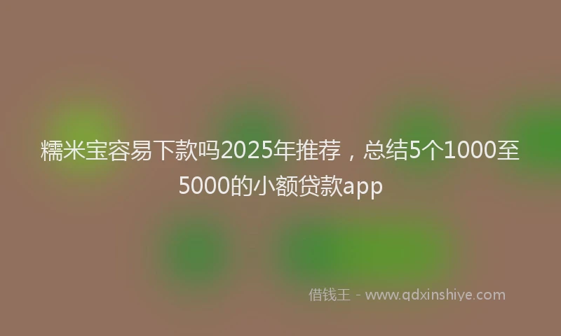 糯米宝容易下款吗2025年推荐，总结5个1000至5000的小额贷款app