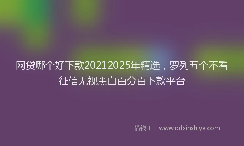 网贷哪个好下款20212025年精选，罗列五个不看征信无视黑白百分百下款平台