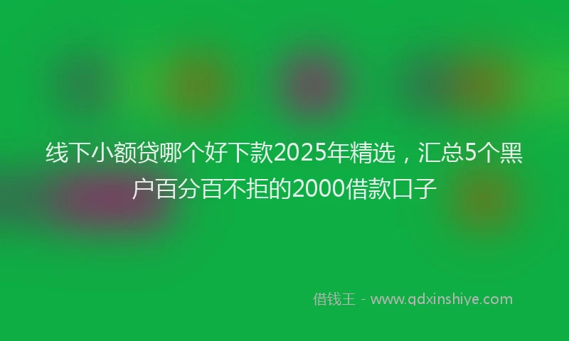 线下小额贷哪个好下款2025年精选，汇总5个黑户百分百不拒的2000借款口子