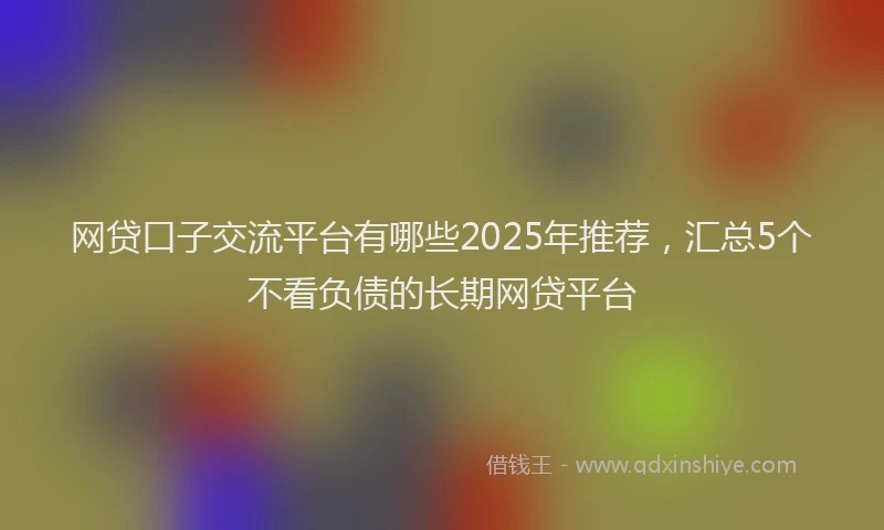 网贷口子交流平台有哪些2025年推荐，汇总5个不看负债的长期网贷平台