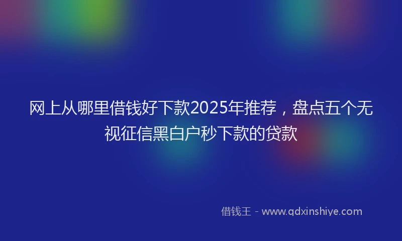 网上从哪里借钱好下款2025年推荐，盘点五个无视征信黑白户秒下款的贷款