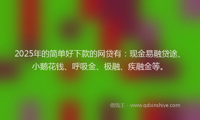 2025年的简单好下款的网贷有：现金易融贷途、小鹅花钱、呼吸金、极融、疾融金等。