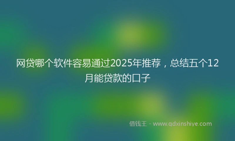 网贷哪个软件容易通过2025年推荐，总结五个12月能贷款的口子
