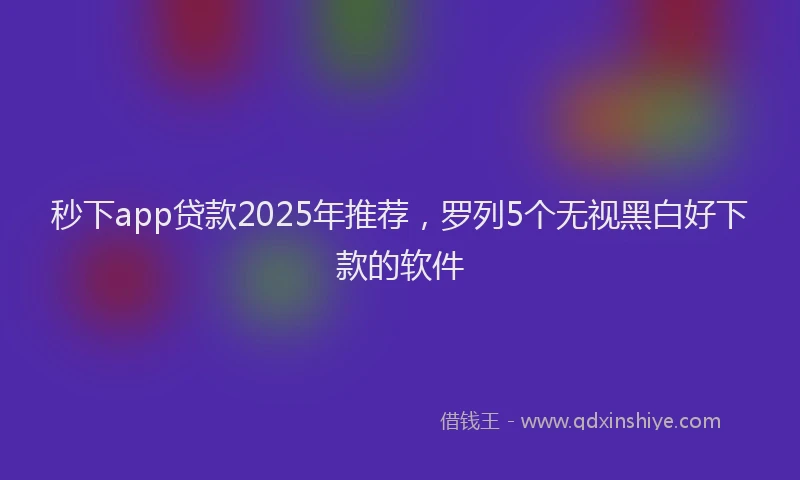 秒下app贷款2025年推荐，罗列5个无视黑白好下款的软件