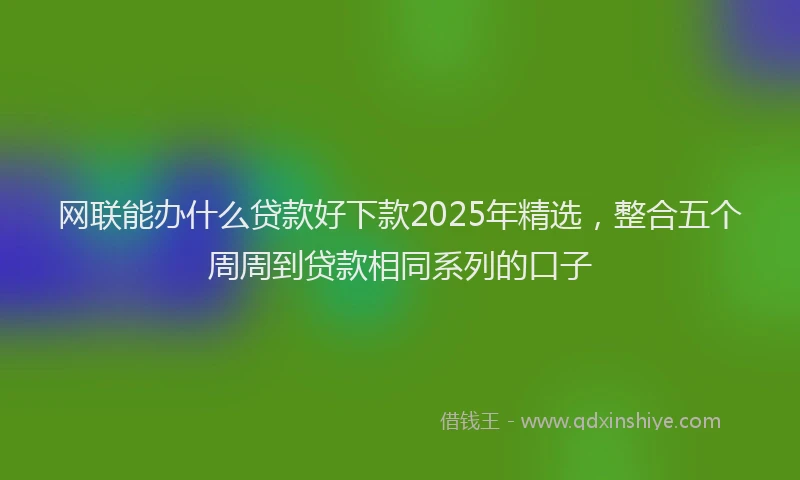 网联能办什么贷款好下款2025年精选，整合五个周周到贷款相同系列的口子