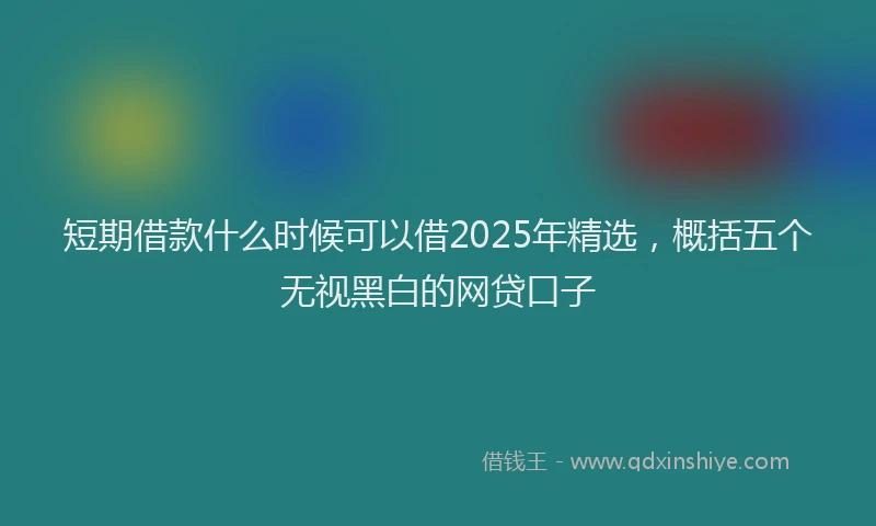 短期借款什么时候可以借2025年精选，概括五个无视黑白的网贷口子