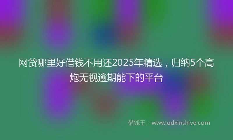 网贷哪里好借钱不用还2025年精选，归纳5个高炮无视逾期能下的平台