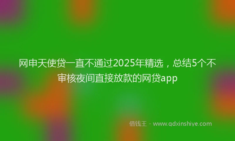 网申天使贷一直不通过2025年精选，总结5个不审核夜间直接放款的网贷app