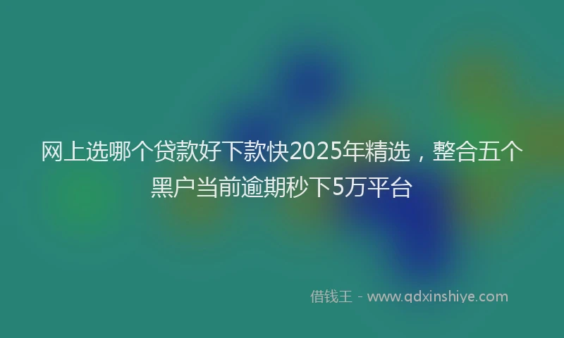 网上选哪个贷款好下款快2025年精选，整合五个黑户当前逾期秒下5万平台