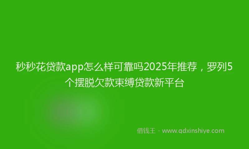 秒秒花贷款app怎么样可靠吗2025年推荐，罗列5个摆脱欠款束缚贷款新平台