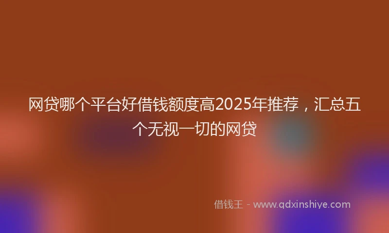 网贷哪个平台好借钱额度高2025年推荐，汇总五个无视一切的网贷