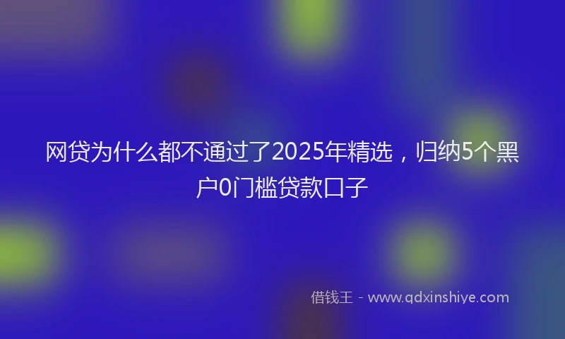 网贷为什么都不通过了2025年精选，归纳5个黑户0门槛贷款口子