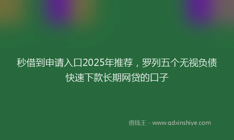 秒借到申请入口2025年推荐，罗列五个无视负债快速下款长期网贷的口子