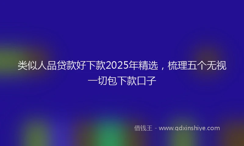 类似人品贷款好下款2025年精选，梳理五个无视一切包下款口子