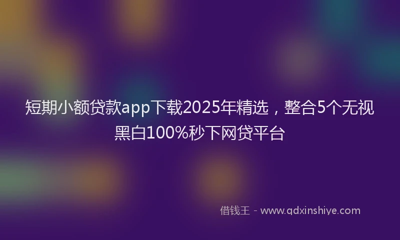 短期小额贷款app下载2025年精选，整合5个无视黑白100%秒下网贷平台