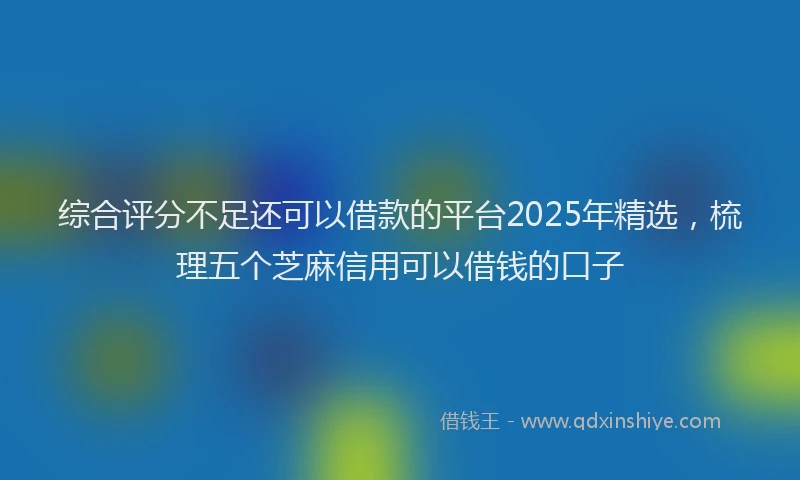 综合评分不足还可以借款的平台2025年精选，梳理五个芝麻信用可以借钱的口子