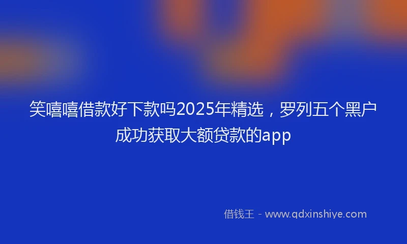 笑嘻嘻借款好下款吗2025年精选，罗列五个黑户成功获取大额贷款的app