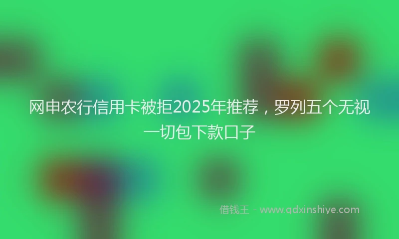 网申农行信用卡被拒2025年推荐，罗列五个无视一切包下款口子