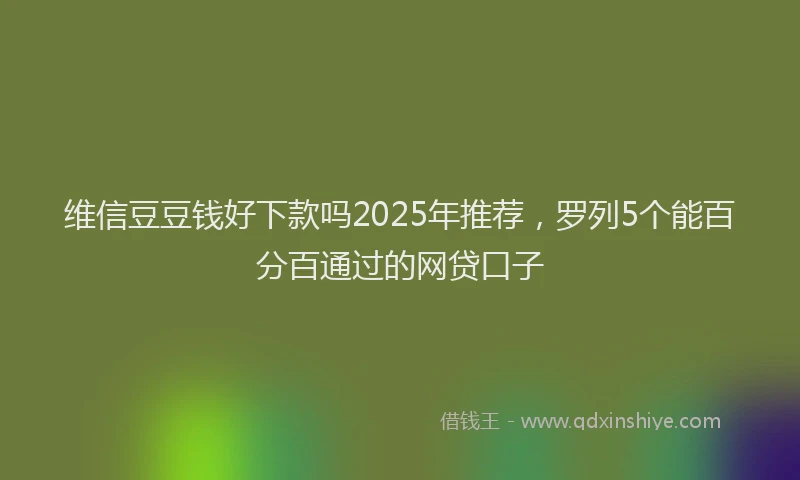 维信豆豆钱好下款吗2025年推荐，罗列5个能百分百通过的网贷口子