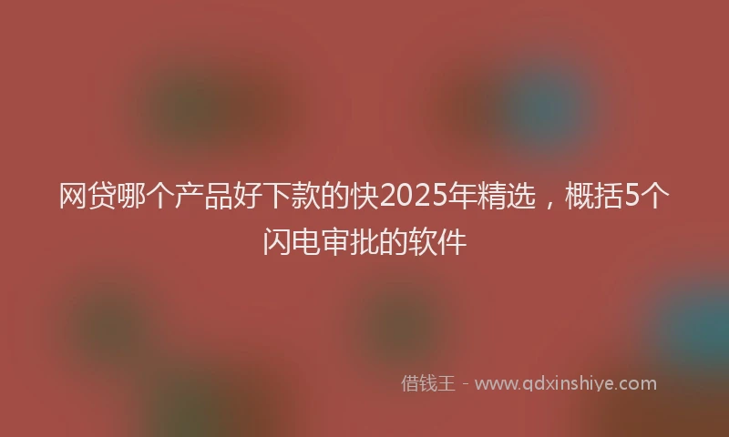 网贷哪个产品好下款的快2025年精选，概括5个闪电审批的软件