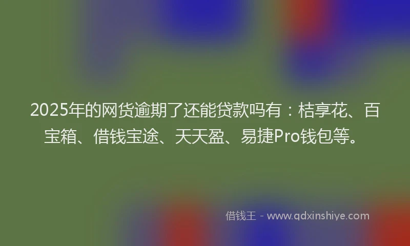 2025年的网货逾期了还能贷款吗有：桔享花、百宝箱、借钱宝途、天天盈、易捷Pro钱包等。