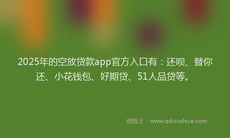 2025年的空放贷款app官方入口有：还呗、替你还、小花钱包、好期贷、51人品贷等。