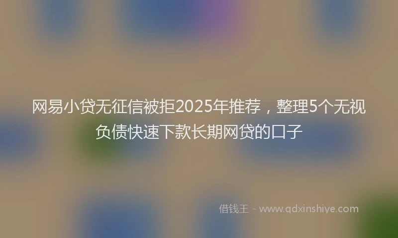 网易小贷无征信被拒2025年推荐，整理5个无视负债快速下款长期网贷的口子