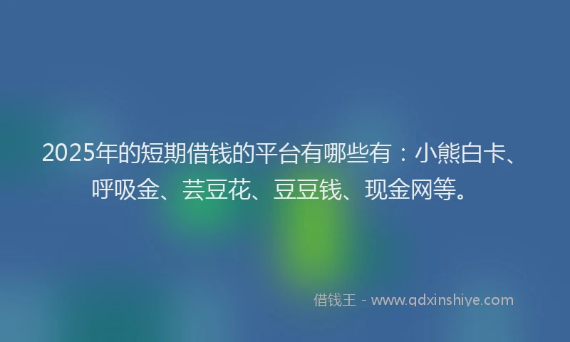 2025年的短期借钱的平台有哪些有：小熊白卡、呼吸金、芸豆花、豆豆钱、现金网等。
