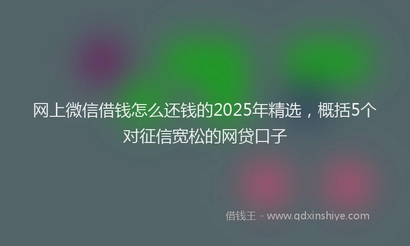 网上微信借钱怎么还钱的2025年精选，概括5个对征信宽松的网贷口子