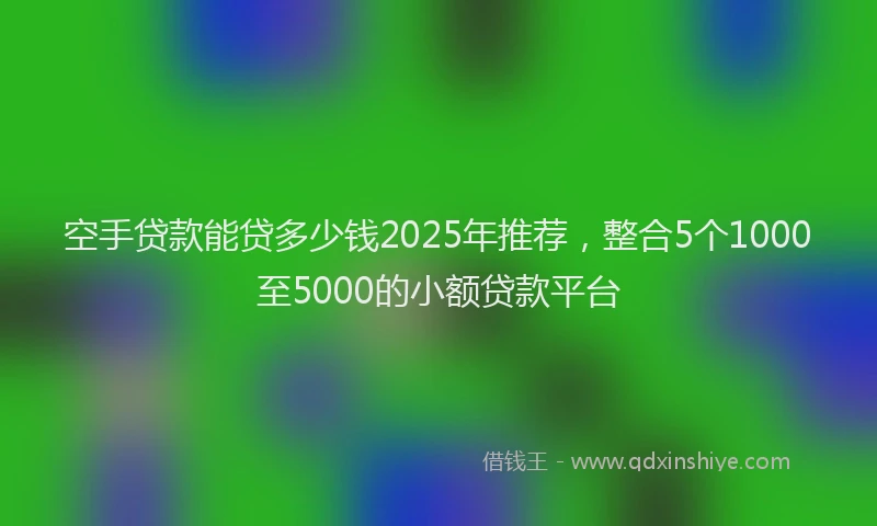 空手贷款能贷多少钱2025年推荐，整合5个1000至5000的小额贷款平台