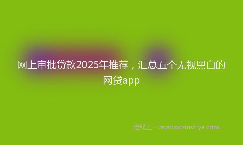 网上审批贷款2025年推荐，汇总五个无视黑白的网贷app