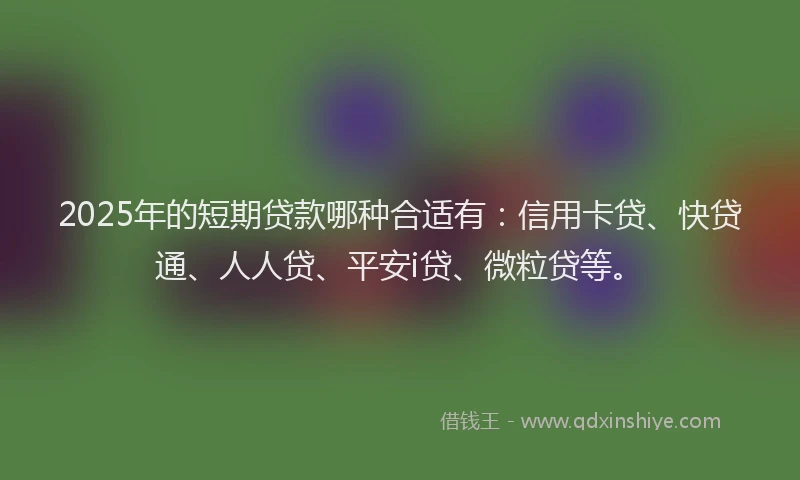 2025年的短期贷款哪种合适有：信用卡贷、快贷通、人人贷、平安i贷、微粒贷等。