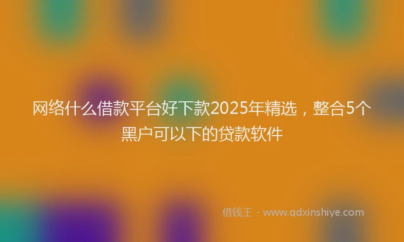 网络什么借款平台好下款2025年精选，整合5个黑户可以下的贷款软件