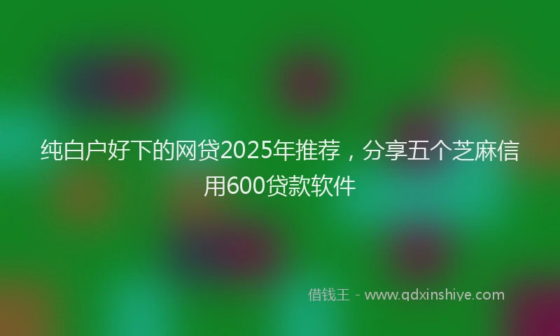 纯白户好下的网贷2025年推荐，分享五个芝麻信用600贷款软件