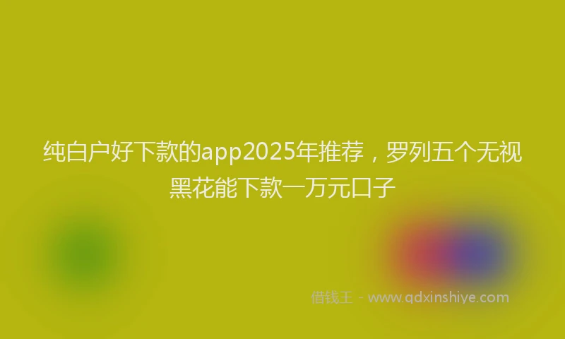 纯白户好下款的app2025年推荐，罗列五个无视黑花能下款一万元口子