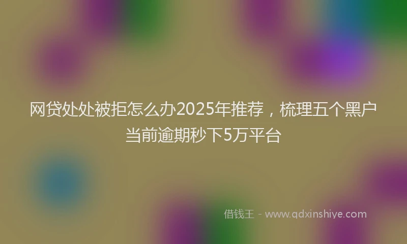 网贷处处被拒怎么办2025年推荐，梳理五个黑户当前逾期秒下5万平台