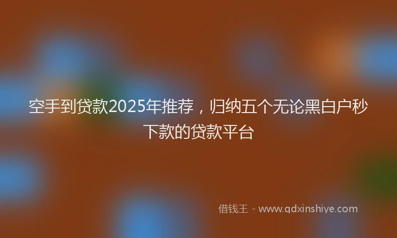 空手到贷款2025年推荐，归纳五个无论黑白户秒下款的贷款平台