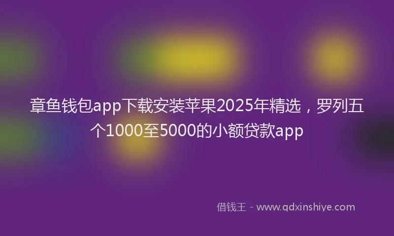 章鱼钱包app下载安装苹果2025年精选，罗列五个1000至5000的小额贷款app