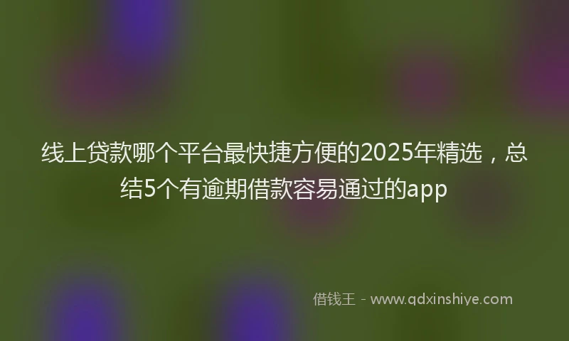 线上贷款哪个平台最快捷方便的2025年精选，总结5个有逾期借款容易通过的app