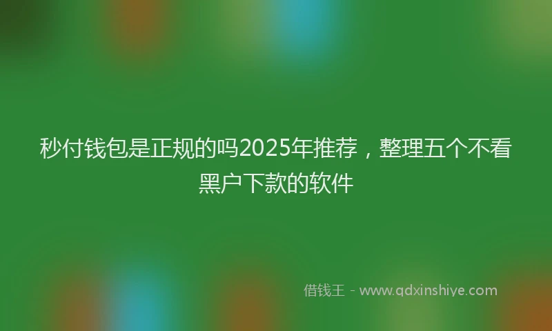 秒付钱包是正规的吗2025年推荐，整理五个不看黑户下款的软件