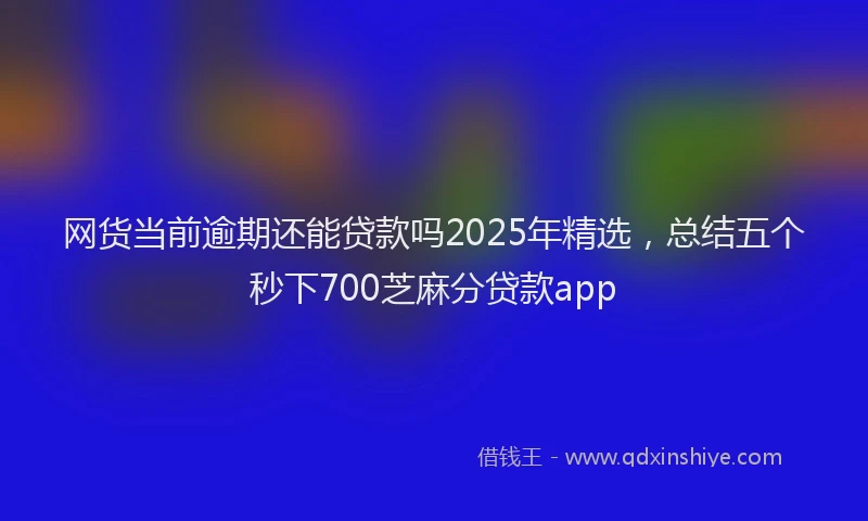 网货当前逾期还能贷款吗2025年精选，总结五个秒下700芝麻分贷款app