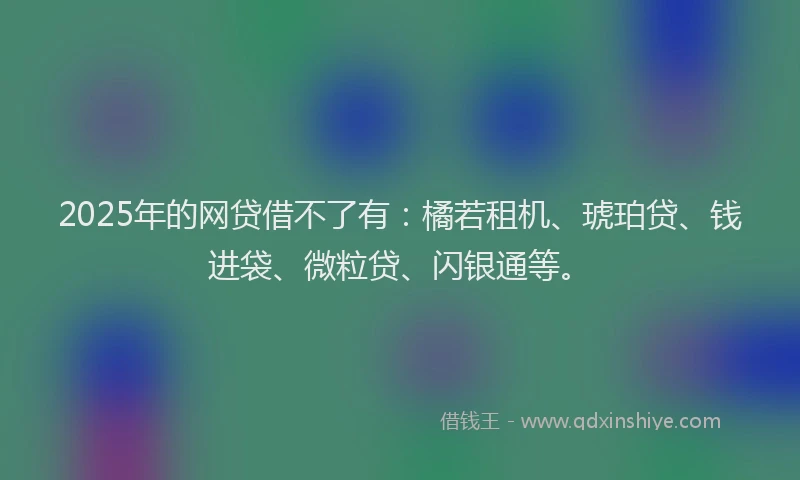 2025年的网贷借不了有：橘若租机、琥珀贷、钱进袋、微粒贷、闪银通等。
