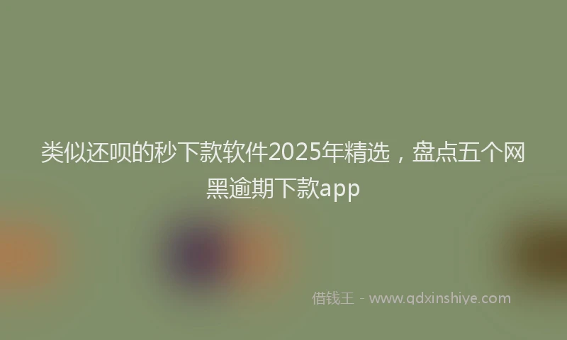类似还呗的秒下款软件2025年精选，盘点五个网黑逾期下款app