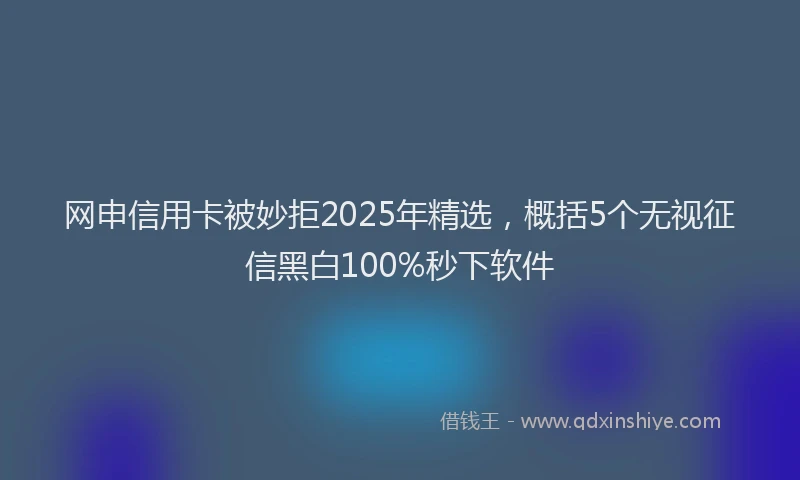 网申信用卡被妙拒2025年精选，概括5个无视征信黑白100%秒下软件