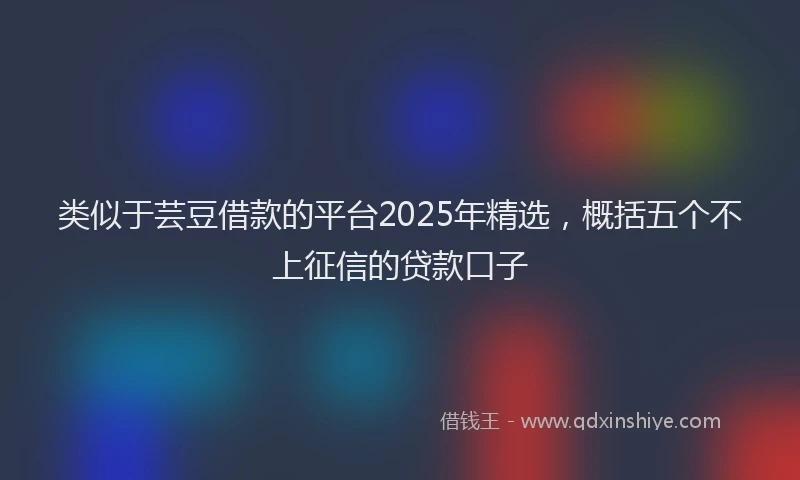 类似于芸豆借款的平台2025年精选，概括五个不上征信的贷款口子