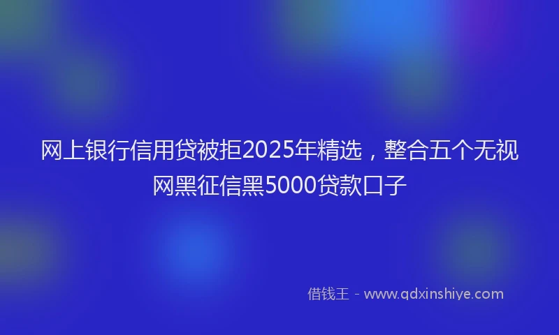 网上银行信用贷被拒2025年精选，整合五个无视网黑征信黑5000贷款口子