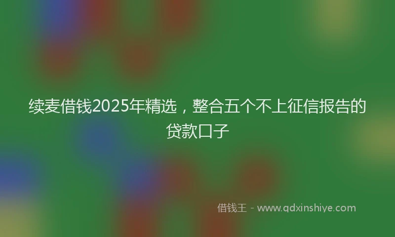 续麦借钱2025年精选，整合五个不上征信报告的贷款口子