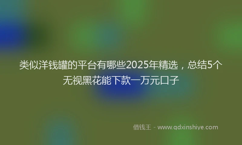 类似洋钱罐的平台有哪些2025年精选，总结5个无视黑花能下款一万元口子