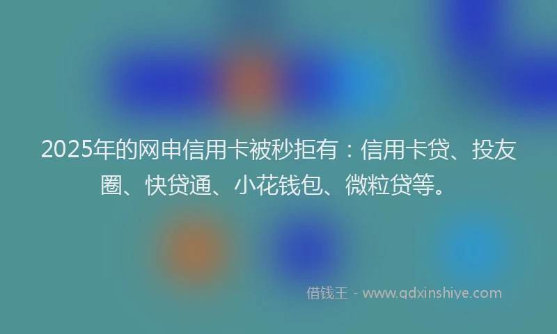 2025年的网申信用卡被秒拒有：信用卡贷、投友圈、快贷通、小花钱包、微粒贷等。