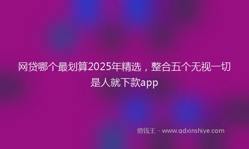 网贷哪个最划算2025年精选，整合五个无视一切是人就下款app